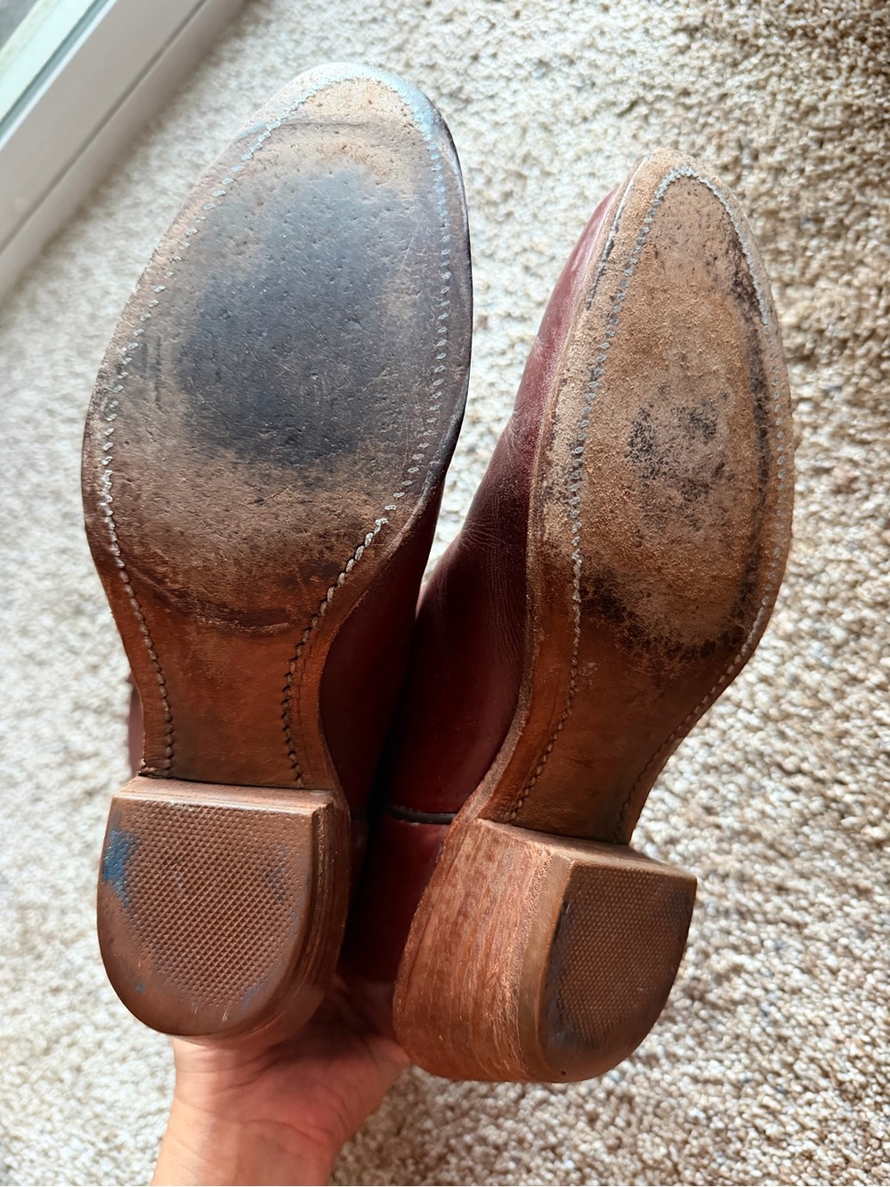 FRYE Vintage Red Brown Leather Western Cowboy Boots Festival Westerncore 8 - Picture 7 of 10